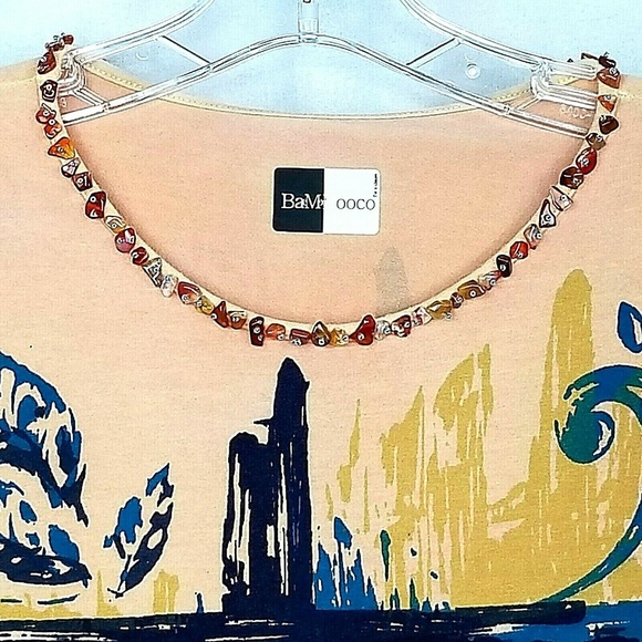 BamBooco womens embellished top size L multi color - Picture 3 of 8